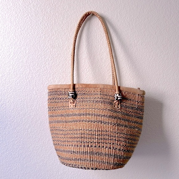 African Sisel Woven Striped Bag - Picture 3 of 11